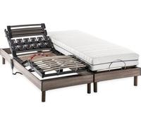 Ensemble Matelas Sommier Relaxation Électrique, 2x90x200 cm, Ressorts Ensachés, 7 Zones Confort, DEKO DREAM Ergo 2