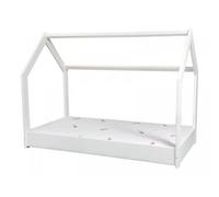 My Velinda - Ensemble matelas STANDARD et lit mezzanine 160x80 cm blanc