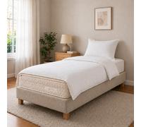 Ensemble matelas Sublime, sommier beige, oreiller et couette