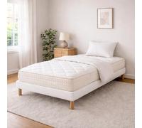 Ensemble matelas Sublime, sommier blanc