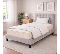 Ensemble matelas Sublime, sommier gris, oreiller et couette
