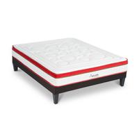 Ensemble Matelas Suprême mémoire de forme - 24cm et sommier tissu gris