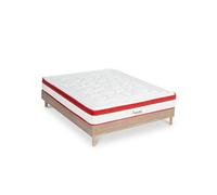 Ensemble Matelas Suprême Mousse Accueil mémoire moelleux - 24 cm et Sommier Bois - 140 x 200 cm