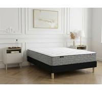 Ensemble matelas SUZANNE 30 cm 672 ressorts ensachés 7 zones + sommier tapissier + pieds 140x190 BOBOCHIC 140x190 Anthracite