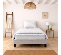 Ensemble matelas Thermotec, sommier gris, oreiller et couette