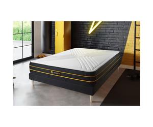 Ensemble matelas ULTRA + sommier kit noir 140 x 190 cm - Ressort - Equilibré - Ressorts ensachés