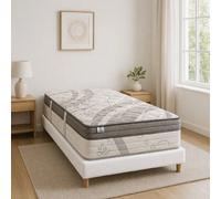 Ensemble matelas Visco+, sommier blanc