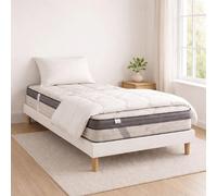 Ensemble matelas Visco+, sommier blanc