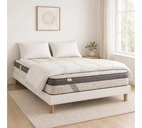Ensemble matelas Visco+, sommier blanc
