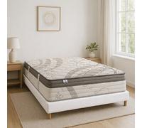 Ensemble matelas Visco+, sommier blanc