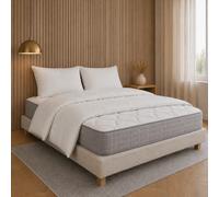 Ensemble matelas Zen, sommier beige, oreiller et couette