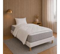 Ensemble matelas Zen, sommier blanc, oreiller et couette