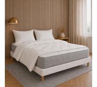 Ensemble matelas Zen, sommier blanc, oreiller et couette