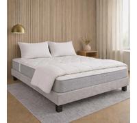 Ensemble matelas Zen, sommier gris, oreiller et couette