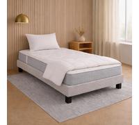 Ensemble matelas Zen, sommier gris, oreiller et couette