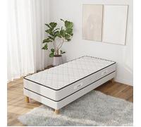 Ensemble MEDICALTEX Sommier + Matelas 120x190 cm | Hauteur 20cm | Mousse Polyuréthane | 4 Pieds | Confort mi-ferme