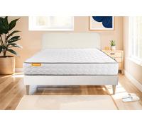 Ensemble Memo 140 x 200 cm - 20cm - Mmoire de forme - Ferme - Sommier kit Blanc
