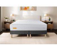 Ensemble Memo Bio 180 x 200 cm - 26cm - Mmoire de forme - Enveloppant - Sommier Tapissier Gris