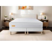 Ensemble Memo Bio 2x100 x 200 cm - 26cm - Mmoire de forme - Enveloppant - Sommier Tapissier Blanc