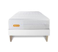 Ensemble Memo Bio 90 x 190 cm - 26cm - Mmoire de forme - Enveloppant - Sommier kit Blanc