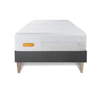 Ensemble Memo Bio 90 x 200 cm - 26cm - Mmoire de forme - Enveloppant - Sommier kit Gris