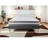 Ensemble Memo Plus 200 x 200 cm - 20cm - Mmoire de forme - Tonique - Sommier kit Gris