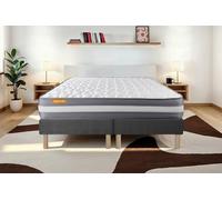 Ensemble Memo Plus 2x100 x 200 cm - 20cm - Mmoire de forme - Tonique - Sommier Tapissier Gris