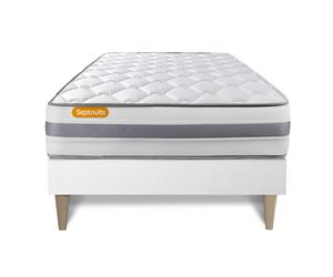 Ensemble Memo Spring 90 x 200 cm - 22cm - Ressorts ensachs et mmoire de forme - Equilibr - Sommier kit Blanc