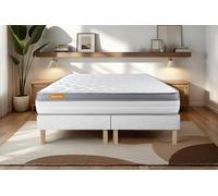 Ensemble Memo Zen 160 x 200 cm - 26cm - Mmoire de forme - Ferme - Double sommiers Blanc