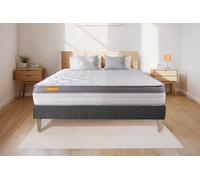 Ensemble Memo Zen 160 x 200 cm - 26cm - Mmoire de forme - Ferme - Sommier Tapissier Gris