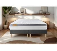 Ensemble Memo Zen 180 x 200 cm - 26cm - Mmoire de forme - Ferme - Sommier Tapissier Gris