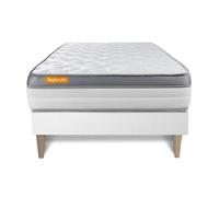 Ensemble Memo Zen 90 x 200 cm - 26cm - Mmoire de forme - Ferme - Sommier kit Blanc