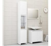 Ensemble Meuble de salle de bain 3 pcs - Mobilier de salle de bain -Blanc Aggloméré *7888432 *