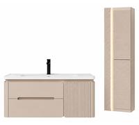 Ensemble meuble de salle de bain avec vasque et colonne - 100 cm - CYLIA
