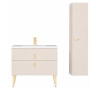 Ensemble meuble de salle de bain avec vasque et colonne - 60 cm - Blanc - NORVA