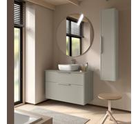 Ensemble Meuble de salle de bain et plan de toilette LUVA 1000 2 tiroirs Gris satiné P450 - SALGAR 119759