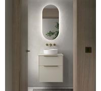 Ensemble Meuble de salle de bain et plan de toilette LUVA 600 2 tiroirs Gris satiné P450 - SALGAR 119755