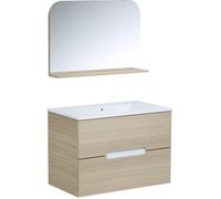 Ensemble meuble de salle de bain - Vasque - Bois - L80 x P45 x H55 cm - Miroir - PILL