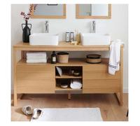 Ensemble meuble double vasque ATOLL 140 cm + Vasques + Robinets