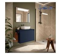 Ensemble meuble et plan de salle de bain 2 Portes Noja 800 Blue Satin - SALGAR 105555