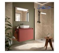 Ensemble meuble et plan de salle de bain 2 Portes Noja 800 Red Satin - SALGAR 105557