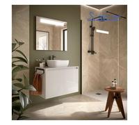 Ensemble meuble et plan de salle de bain 2 Portes Noja 800 White gloss - SALGAR 105552