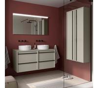 Ensemble meuble et plan de toilette ATTILA 1200 4 tiroirs Gris satiné P450 - SALGAR 117999