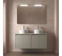 Ensemble meuble et plan de toilette NOJA II 1200 4 portes Gris satiné P450 - SALGAR 118479
