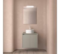 Ensemble meuble et plan de toilette NOJA II 700 2 portes Gris satiné P450 - SALGAR 118477