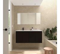Ensemble meuble et vasque NOJA II 1200 4 portes Black satin P450 - SALGAR 118763