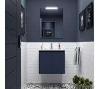 Ensemble meuble et vasque NOJA II 600 2 portes Blue satin P450 - SALGAR 105024
