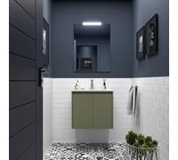 Ensemble meuble et vasque NOJA II 600 2 portes Green satin P450 - SALGAR 105025