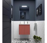 Ensemble meuble et vasque NOJA II 600 2 portes Red satin P450 - SALGAR 105026