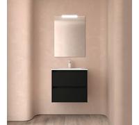 Ensemble meuble et vasque NOJA II 600 2 tiroirs Black satin P450 - SALGAR 106054